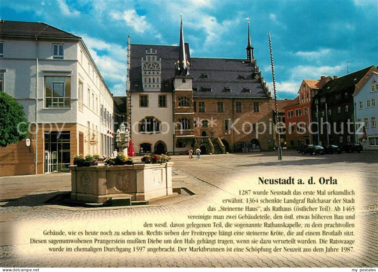 Neustadt Orla Rathaus Brunnen