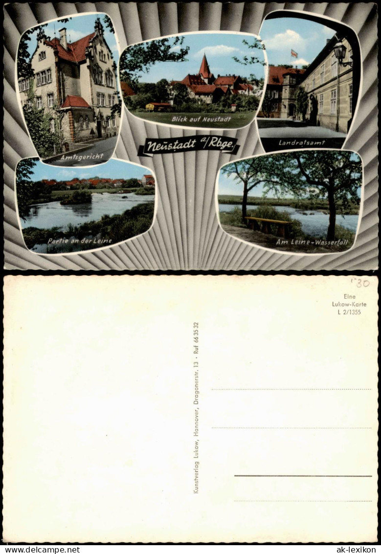 Neustadt Rübenberge Mehrbild-AK Amtsgericht Landratsamt Leine-Wasserfall 1965