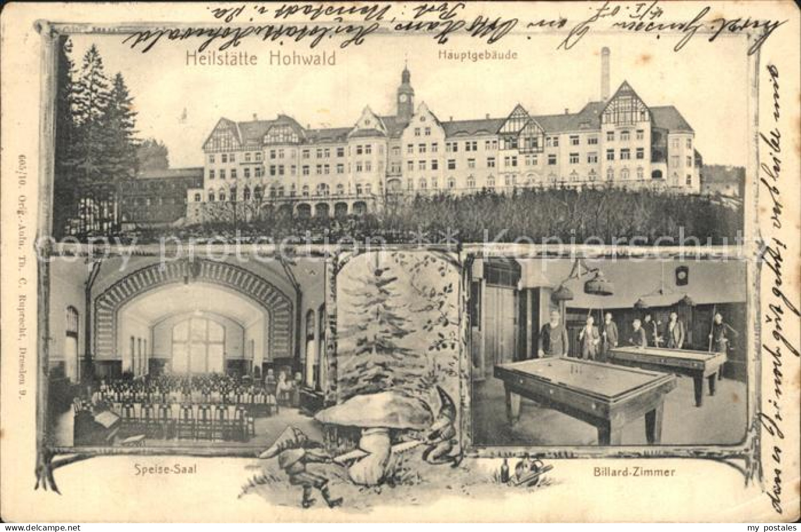Neustadt Sachsen Heilstaette Hohwald Hauptgebaeude Speisesaal Billard Zimmer