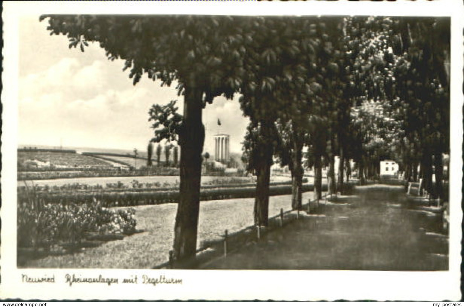 Neuwied Rhein Neuwied Pegelturm x 1952