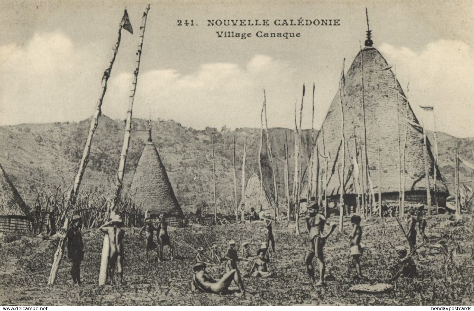 New Caledonia, Native Kanak Village (1910s) Melanesia Postcard