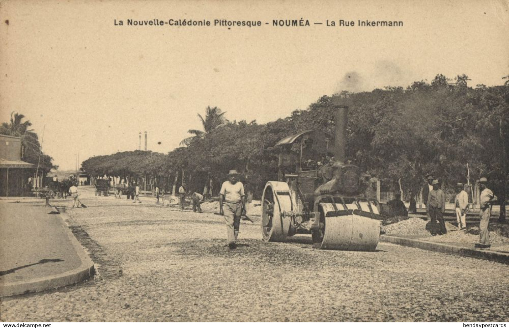 New Caledonia, NOUMEA, La rue Inkermann, Steamroller (1910s) Melanesia Postcard