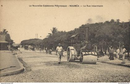New Caledonia, NOUMEA, La rue Inkermann, Steamroller (1910s) Melanesia Postcard