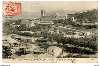 NOUVELLE-CALEDONIE carte postale vu de Nouméa. Ecrite.