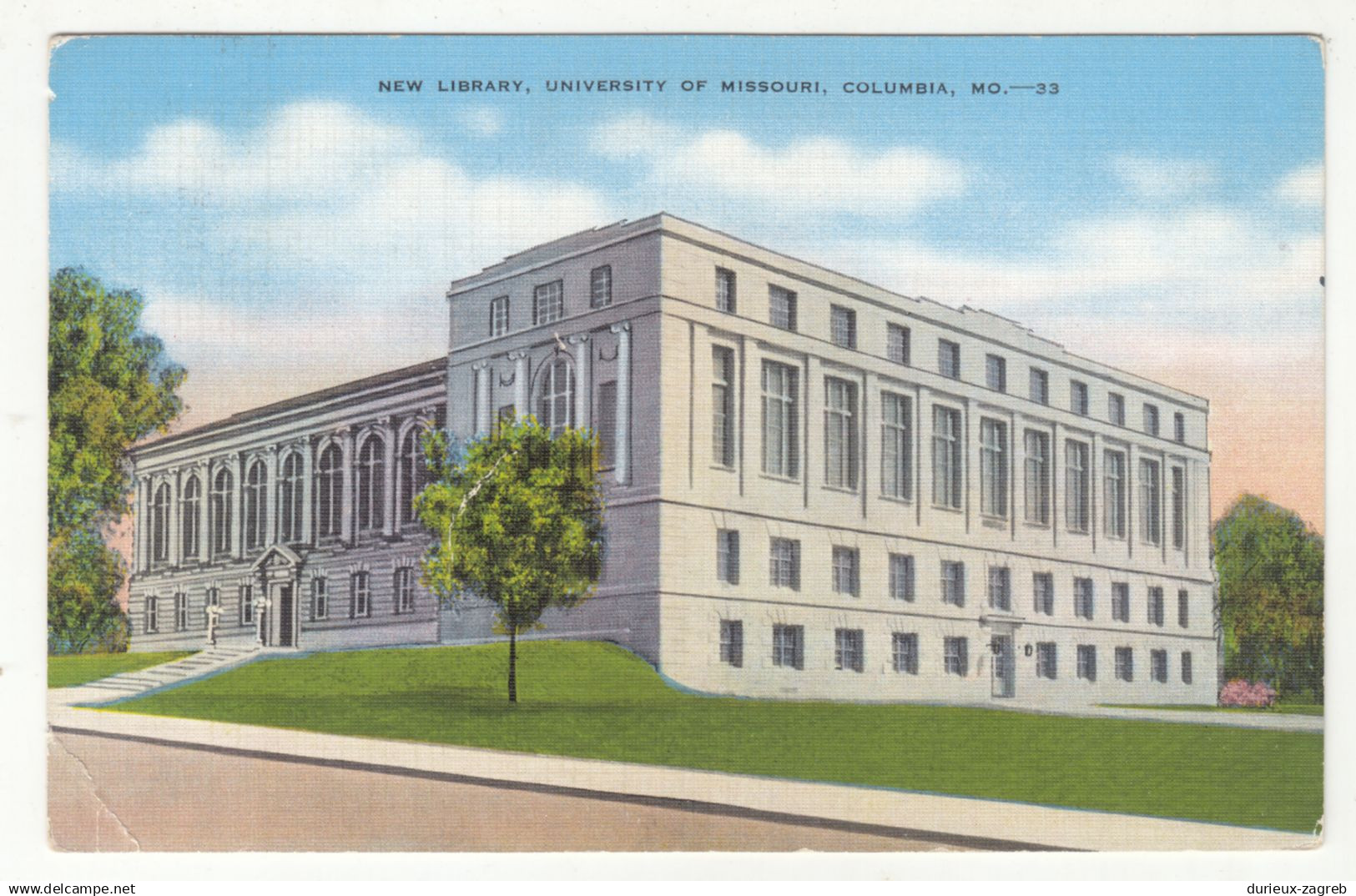 New Library, University of Missouri, Columbia old postcard posted 193? b211111*