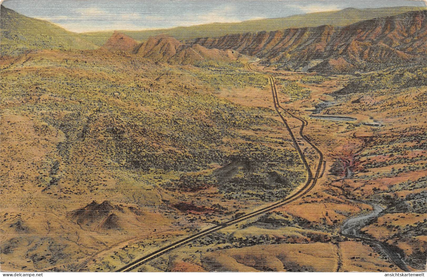New Mexico NM Four Lane Highway through Tijeras Canyon gl1953 #164.096