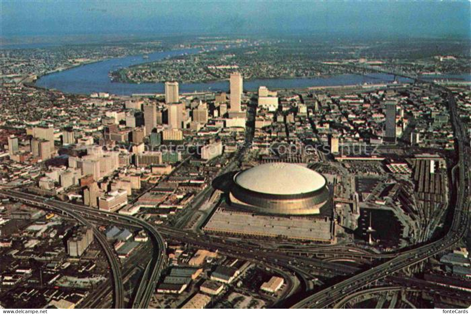 NEW ORLEANS Louisiana USA Mississippi River New Orleans Bridge New Stadium Inter