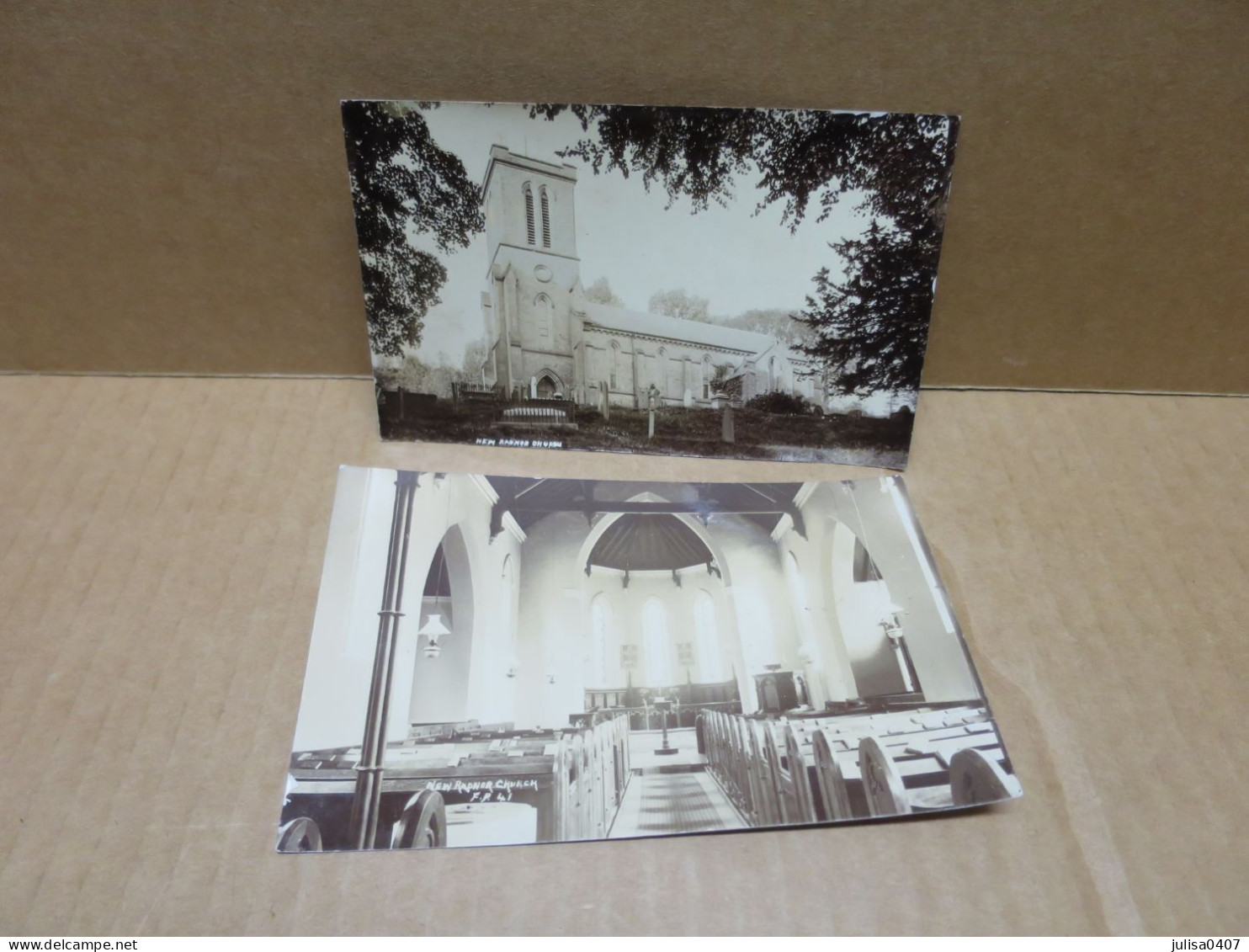 NEW RADNOR CHURCH (Pays de Galles) 2 cartes intérieur extérieur