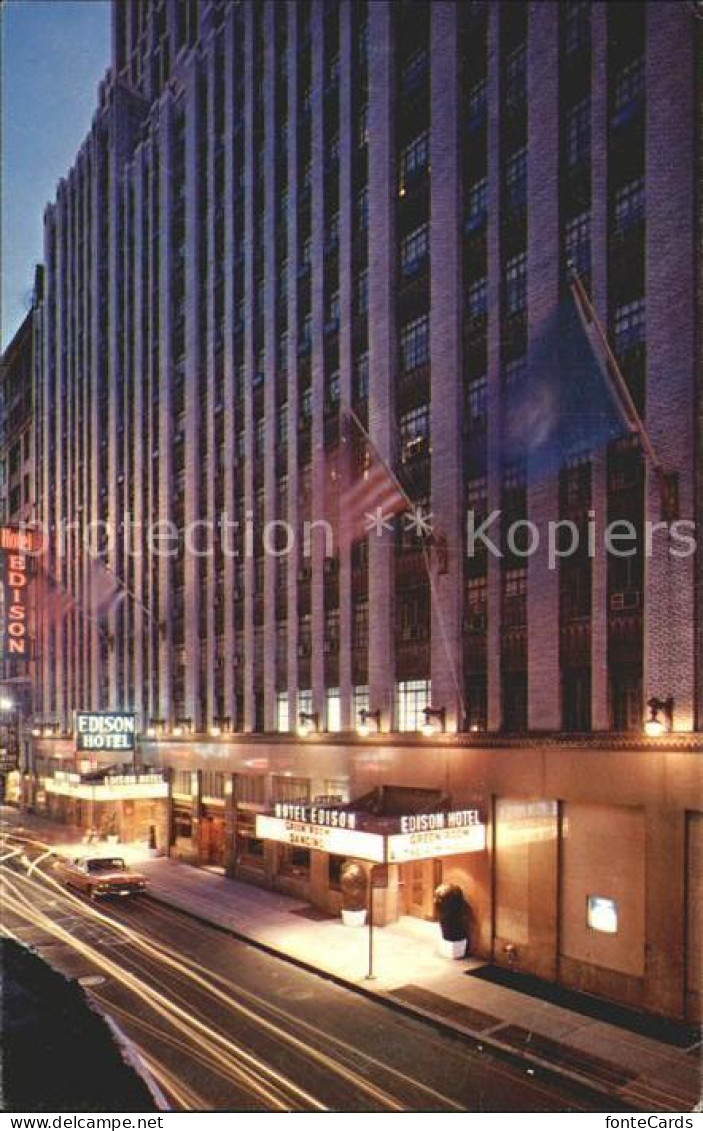 New York City Hotel Edison at night