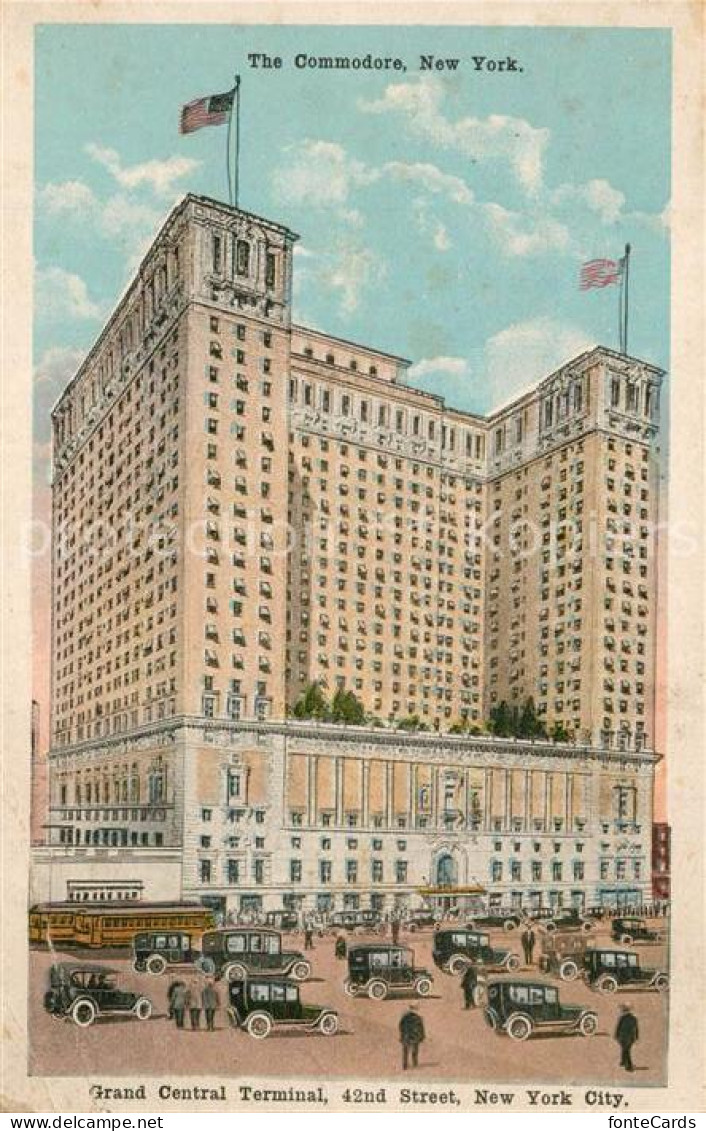 New York City The Commodore Grand Central Terminal Illustration