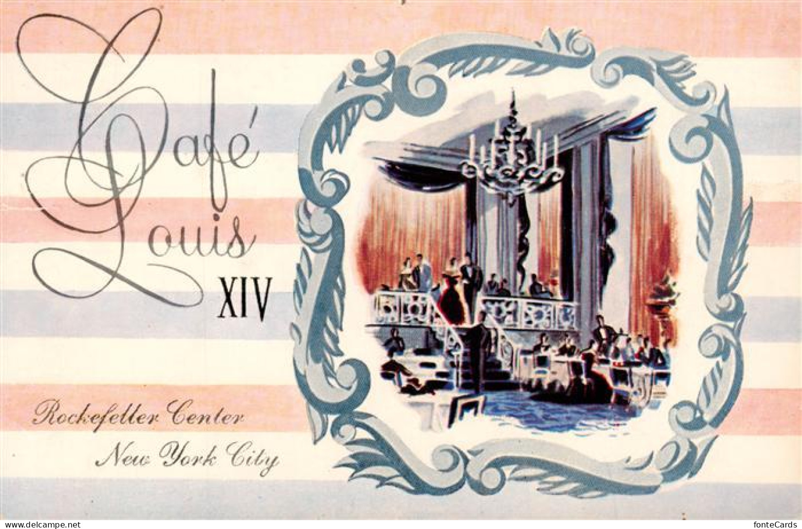 NEW YORK City USA Cafe-Louis-XIV Rockefeller-Center Restaurant Kronleuchter Konz