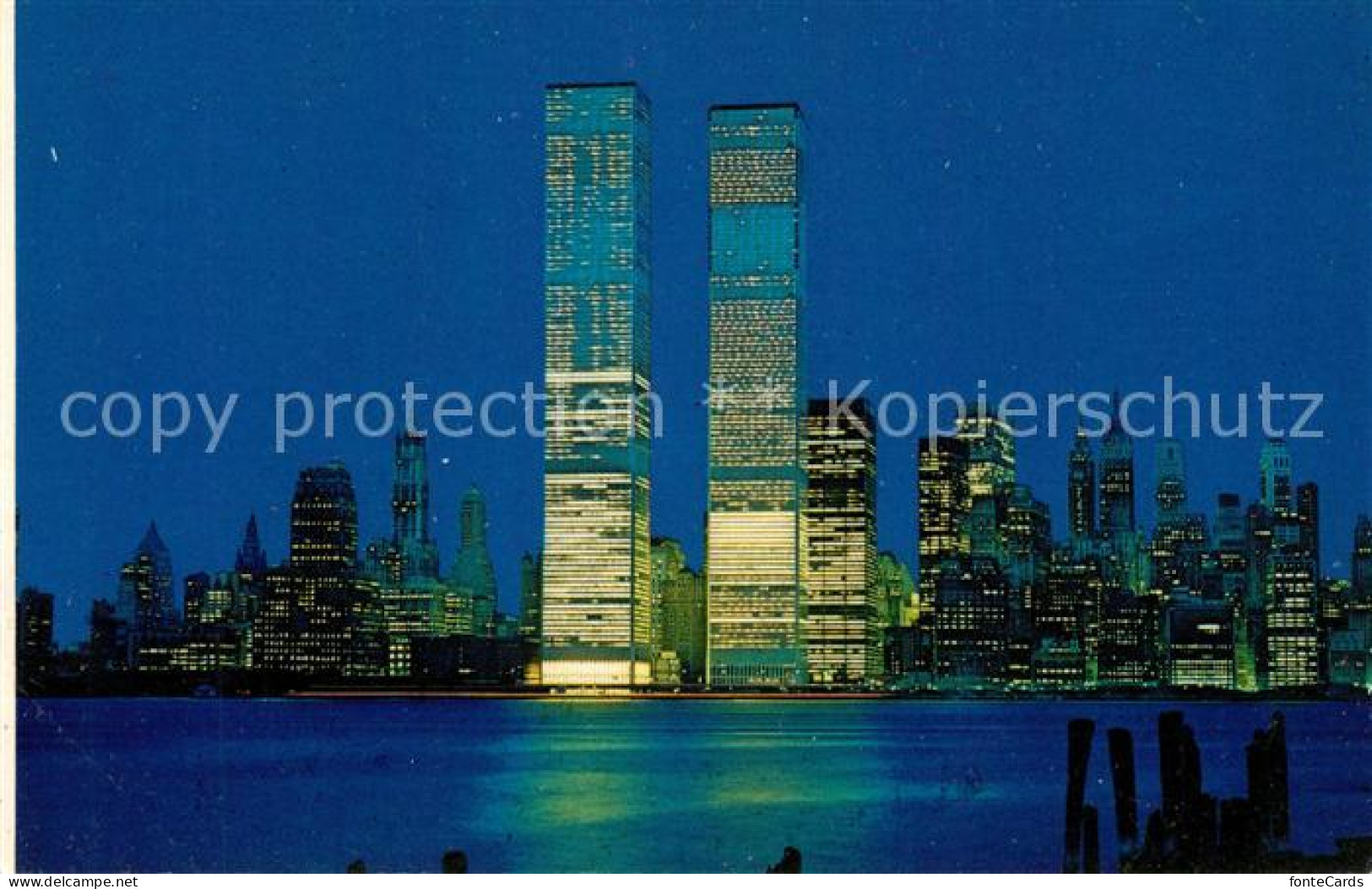 New York City World Trade Center Twin Towers at night