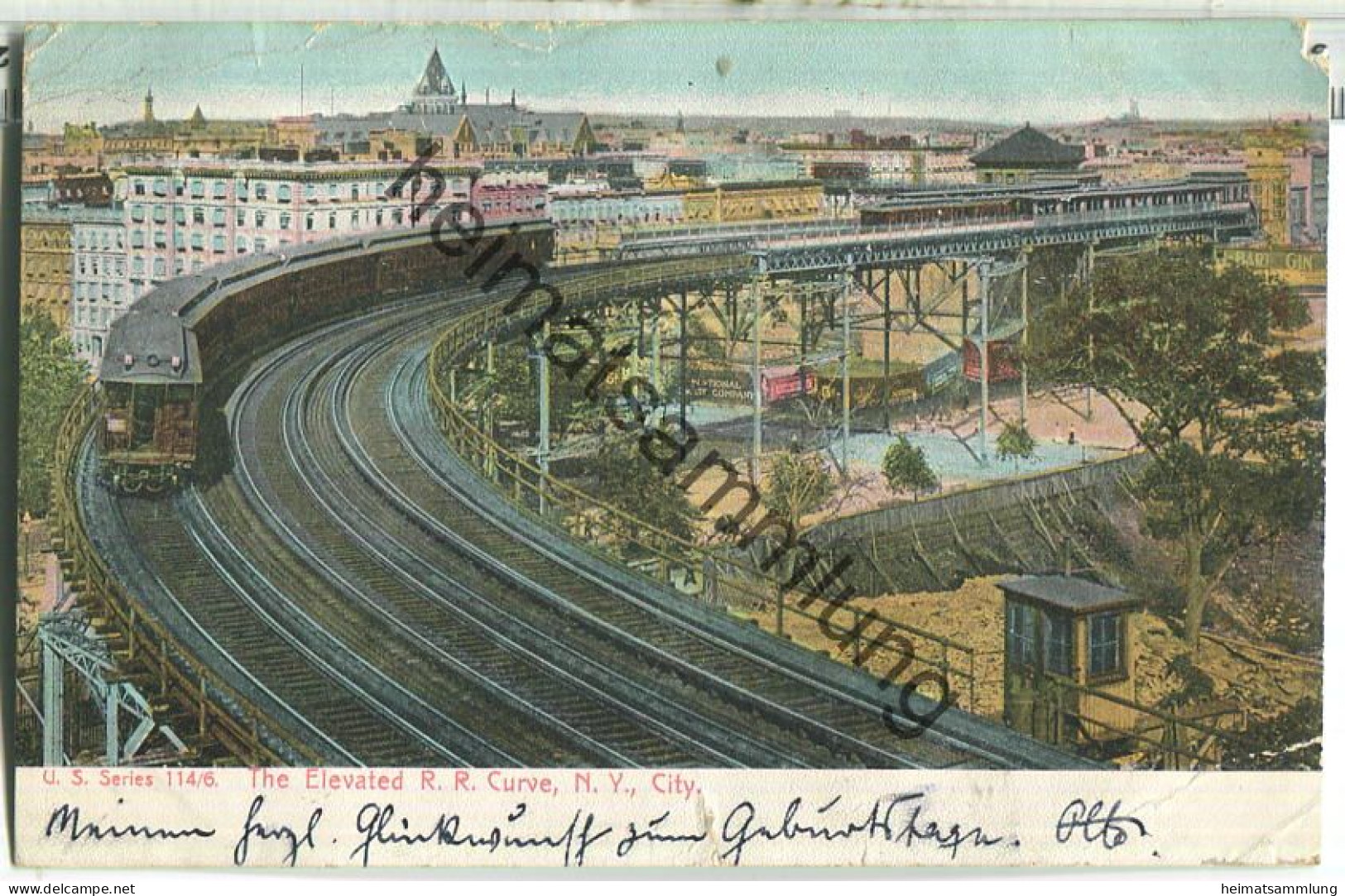 New York - Elevated R. R. Curve - Verlag Aristophot Co Taucha
