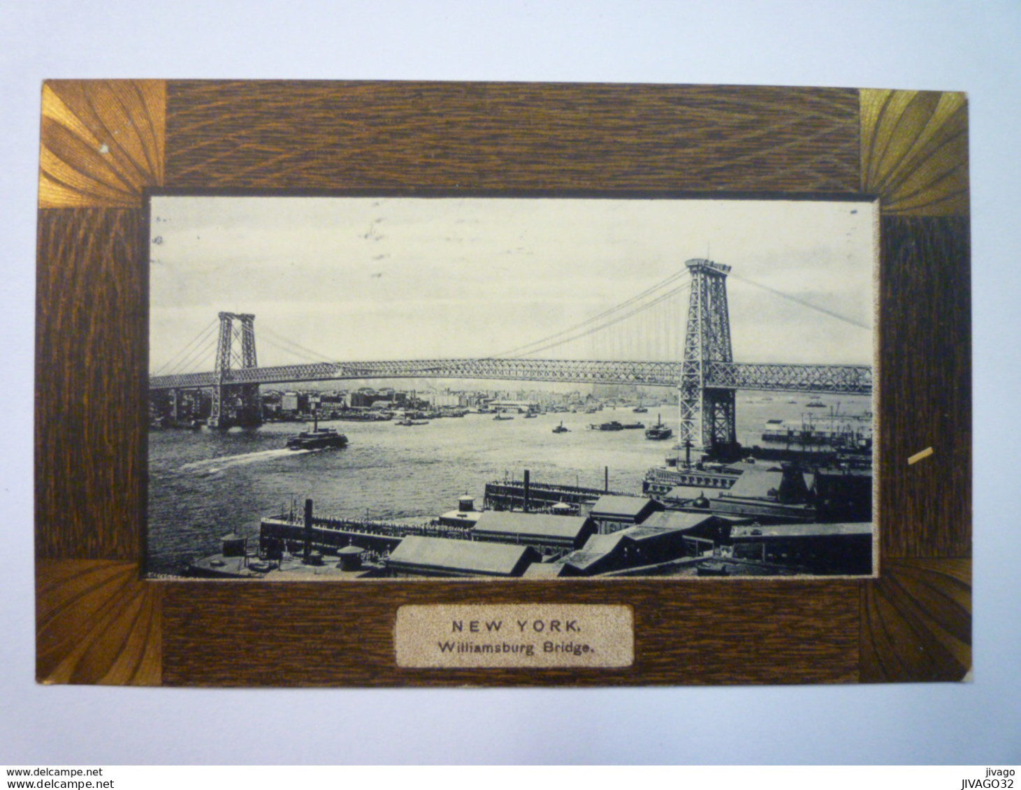 NEW-YORK  :  WILLIAMSBURG  BRIDGE  -  Carte couleur  1908