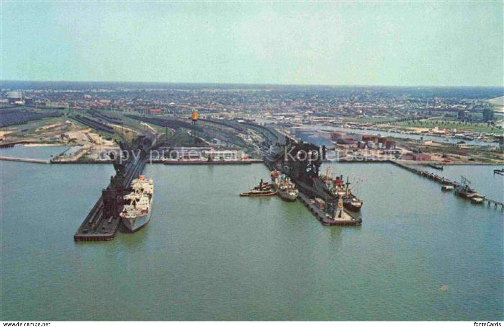 Newport News Harbour at James River aerial view