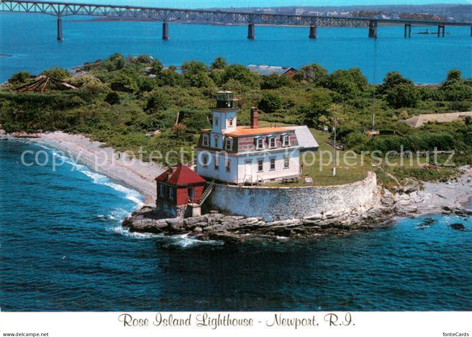 Newport Rhode Island Rose Island Lighthouse Air view