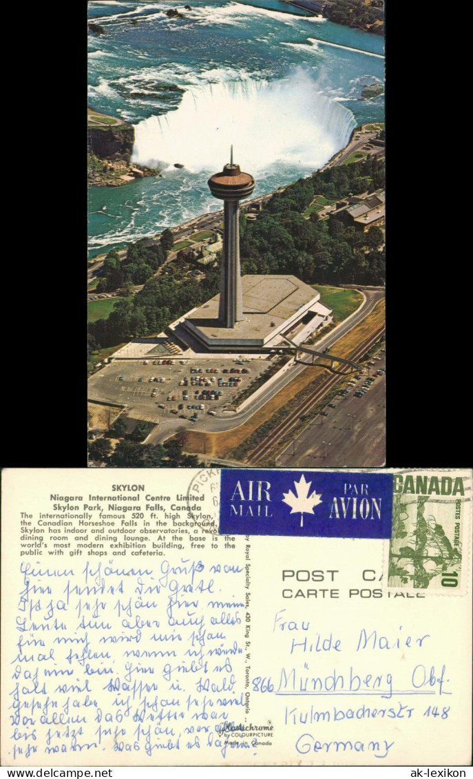 Niagara Falls (Ontario) Luftbild Skylon Niagarafälle / Niagara Falls 1965