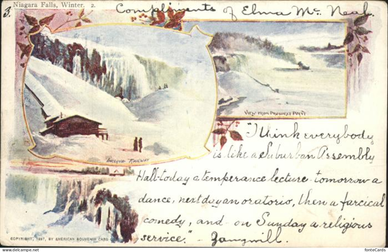 Niagara Falls Ontario Niagara Falls in Winter Kuenstlerkarte