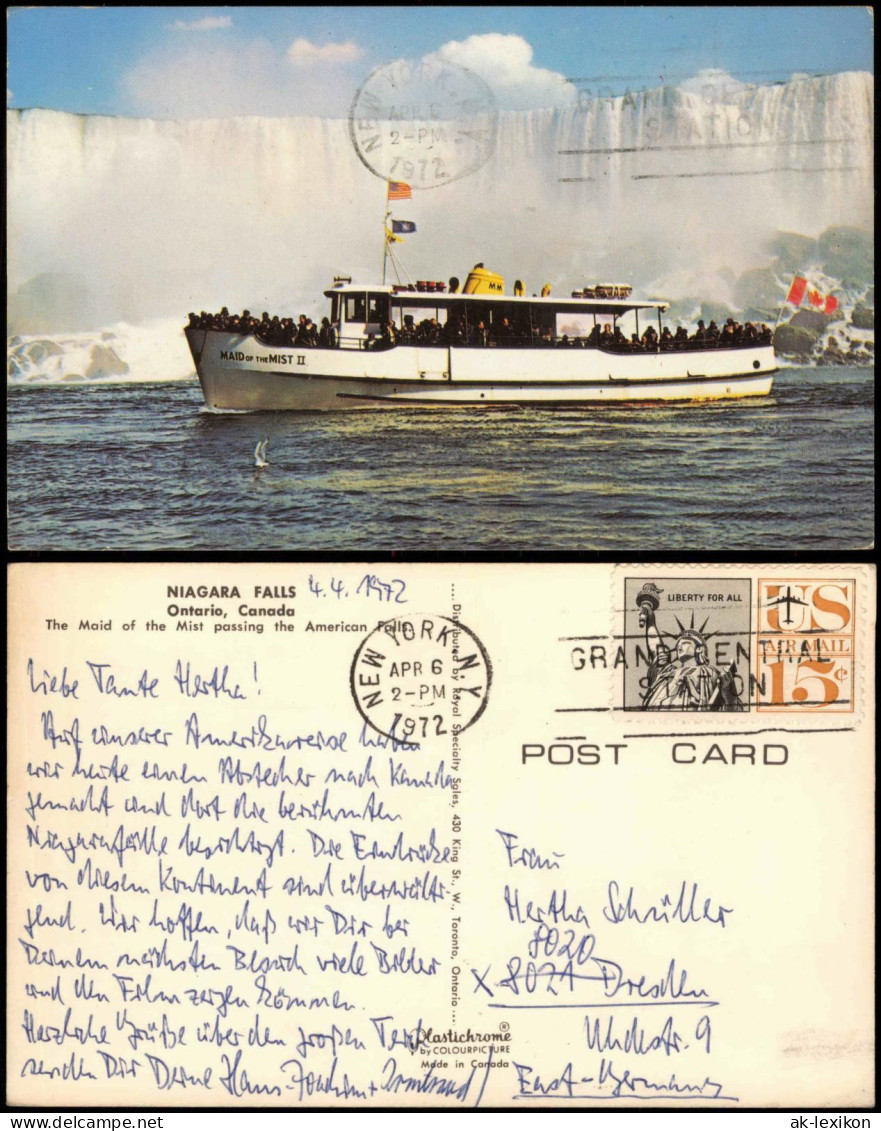 Niagara Falls (Ontario) Niagarafälle Niagara Falls Schiff 1972  gel. AIR MAIL