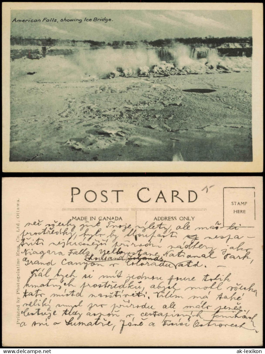 Niagara Falls (Ontario) NiagarafälleAmerican Falls showing Ice Bridge 1920