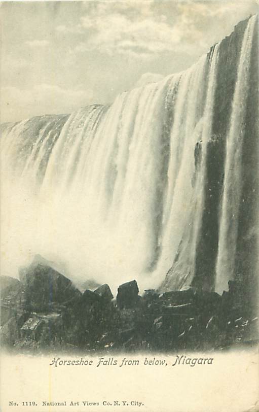NIAGARA - Horseshoe Falls from below (National Art Views Co.  N.Y. City, N° 1119)