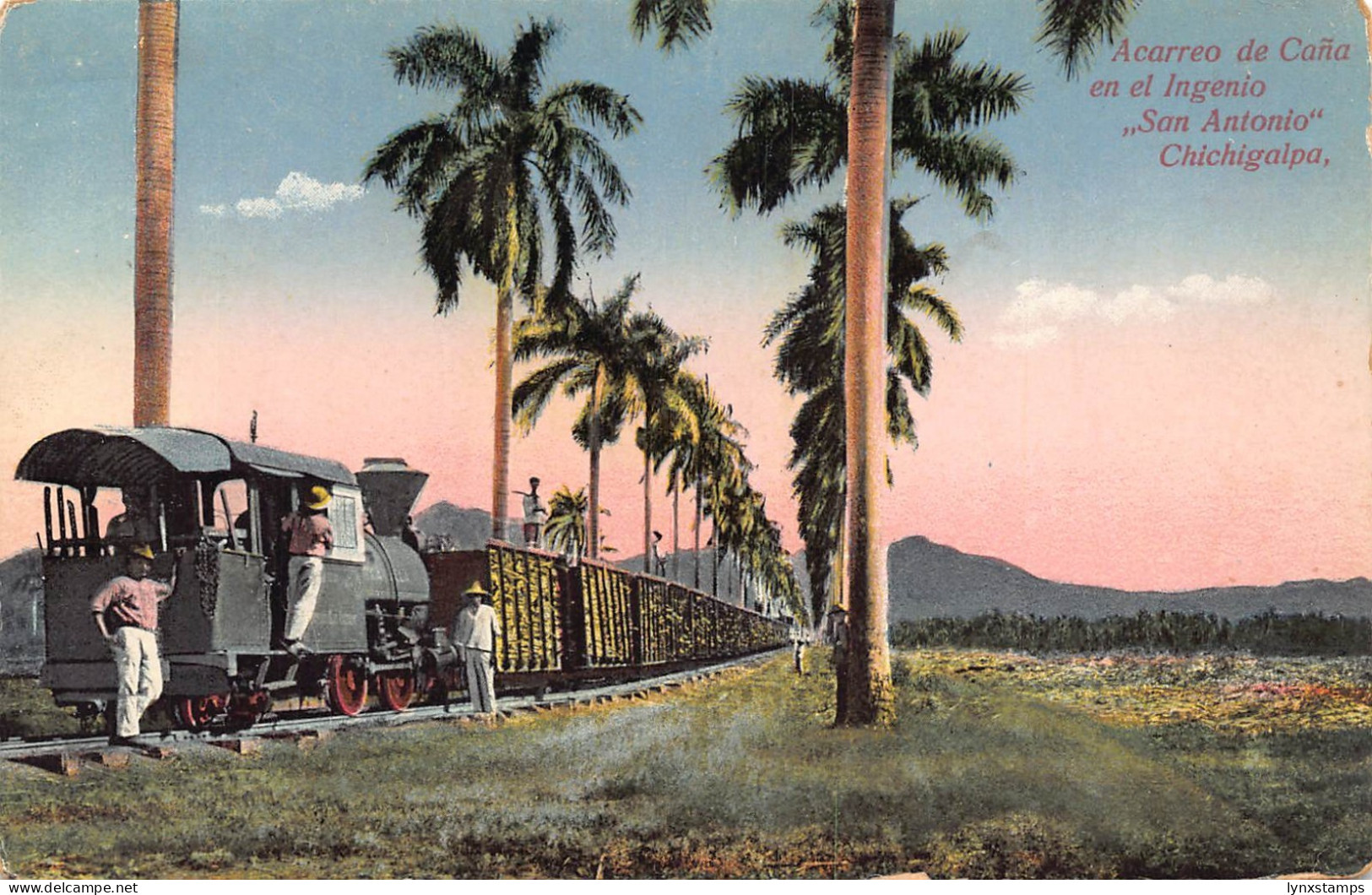 Nicaragua Acarreo de Cana en el Ingenio San Antonio Chichigalpa postcard B949