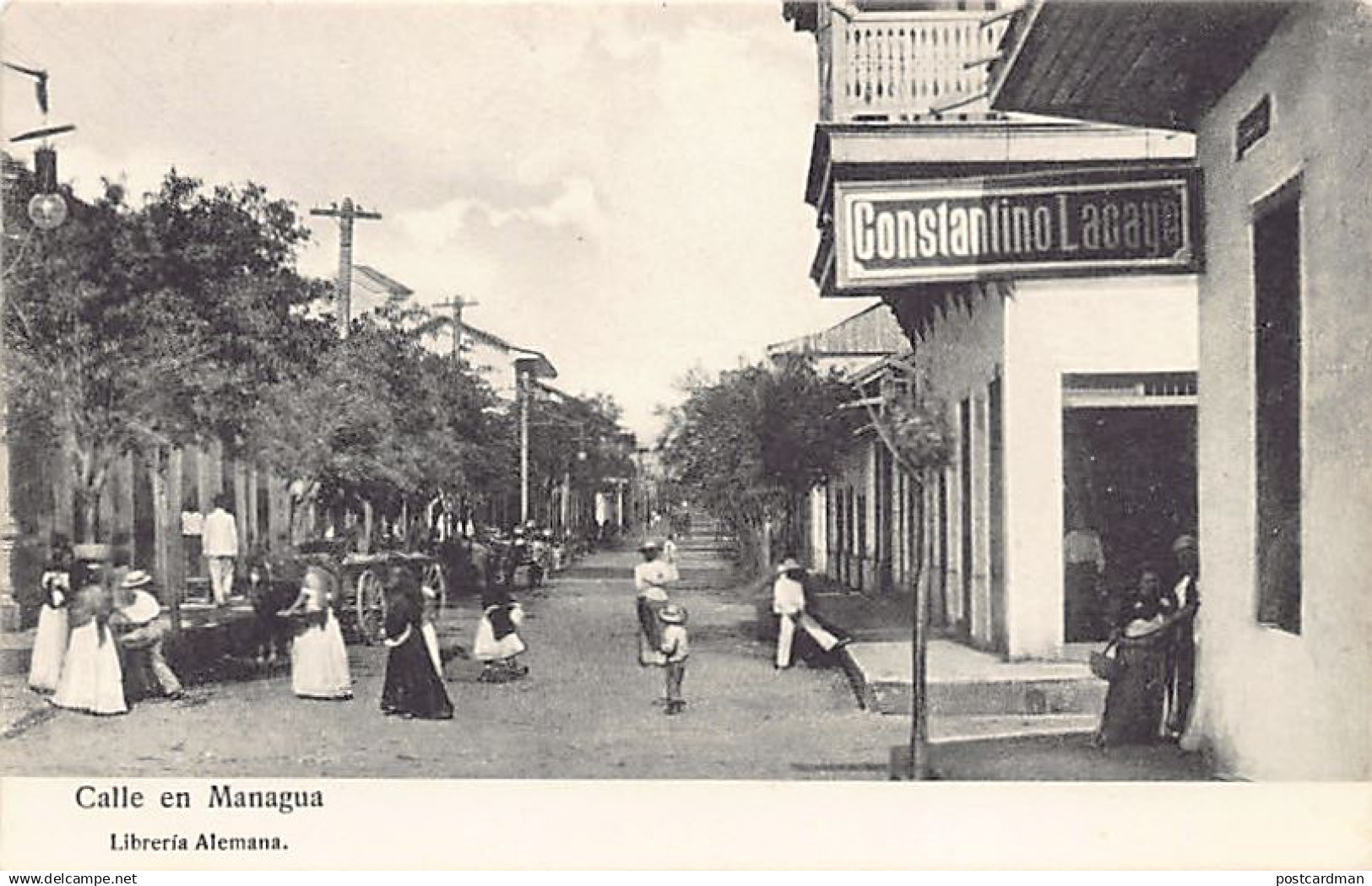 Nicaragua - Calle en MANAGUA, Tienda Constantino Lacayo - Ed. Libreria Alemana.