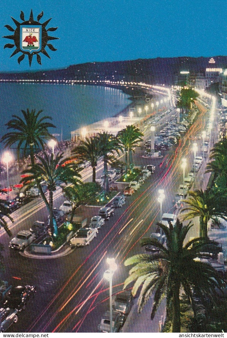 Nice,Côte d'Azur, La Promenade des Anglais la nuit ngl #E4408