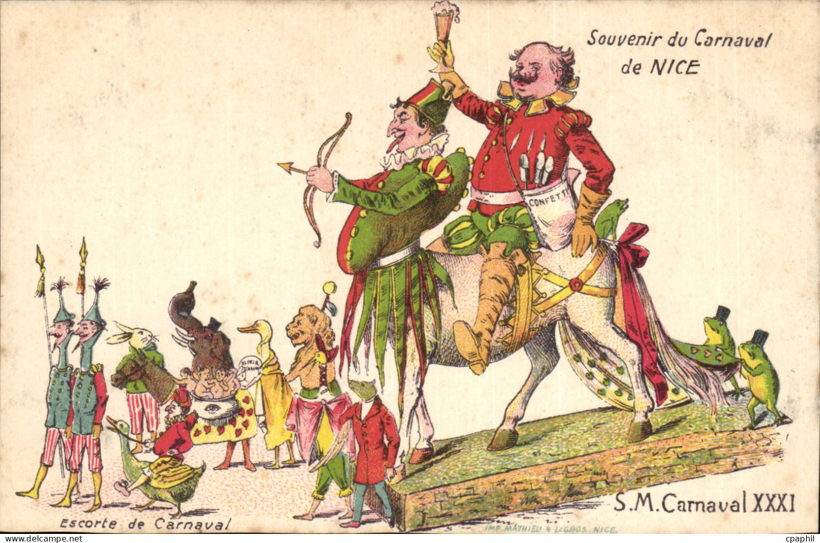 Nice - Souvenir du Carneval de Nice - escorte - CPA