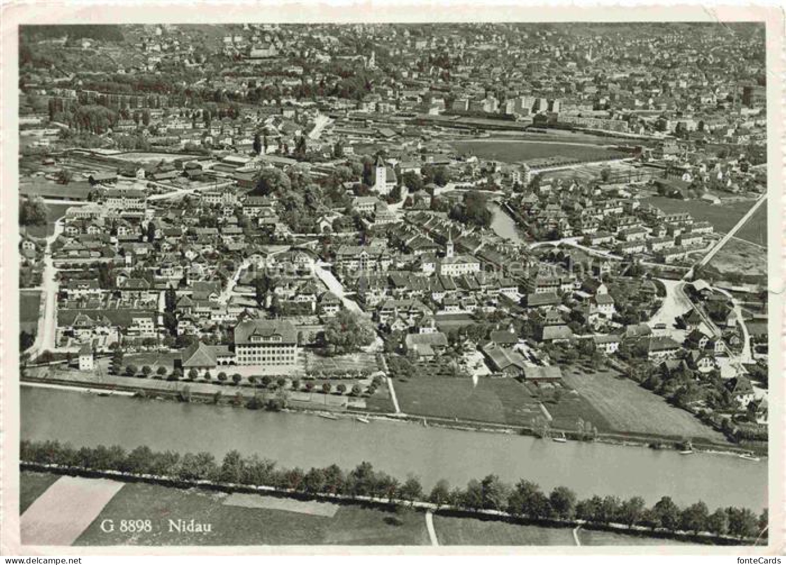 Nidau Bielersee Lac de Bienne BE Fliegeraufnahme