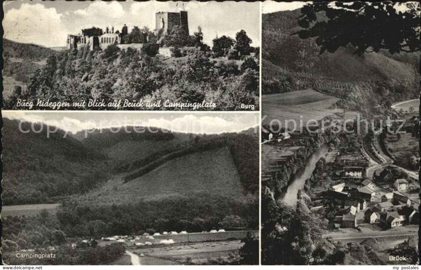 Nideggen Eifel Burg Blick Campingplatz Brueck