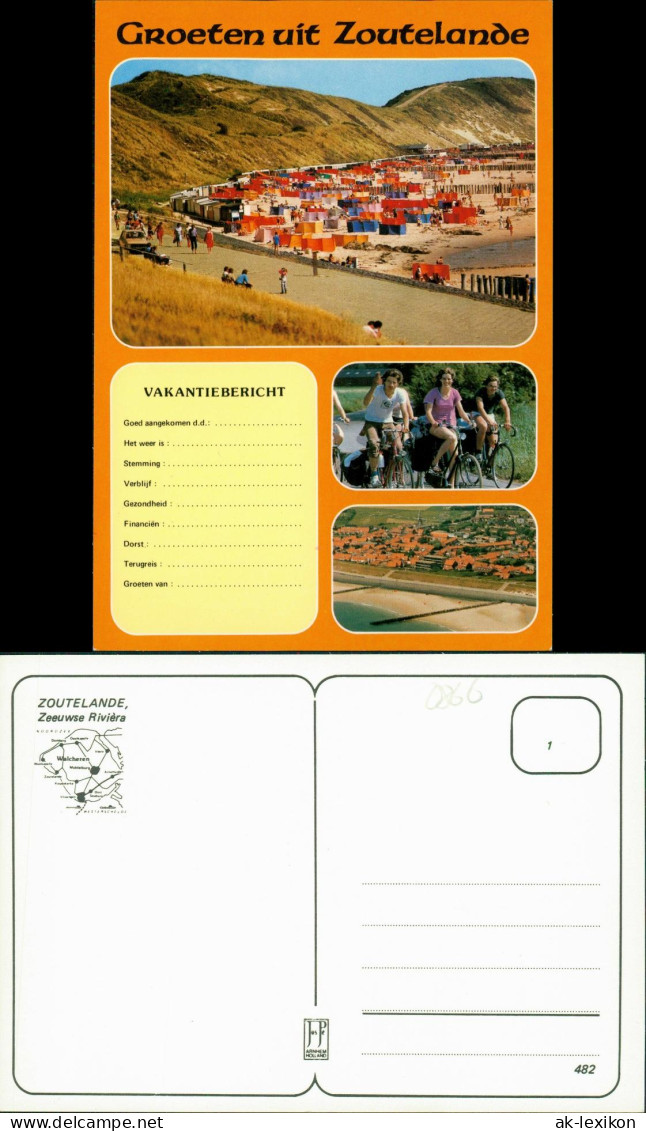 .Niederlande Groeten uit Zoutelande Zeeuwse Rivièra (Mehrbildkarte) 1980