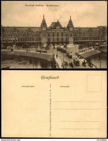 Amsterdam Amsterdam Centraal Station Hauptbahnhof Central Station 1910
