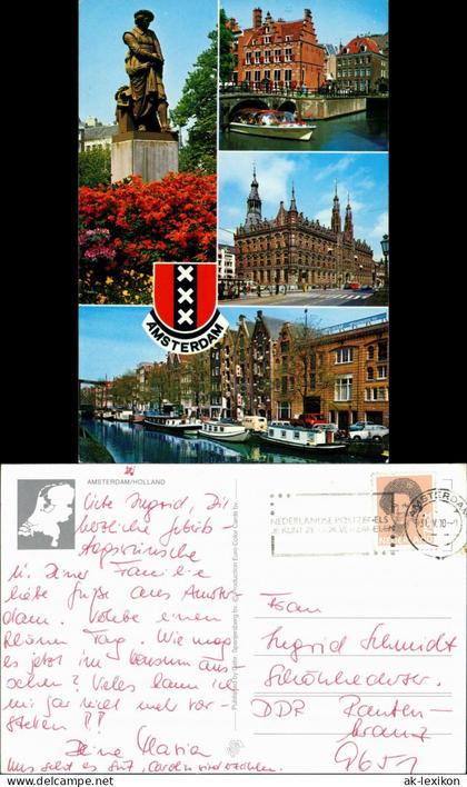 Postkaart Amsterdam Amsterdam Mehrbildkarte mit 4 Echtfoto-Ansichten 1990
