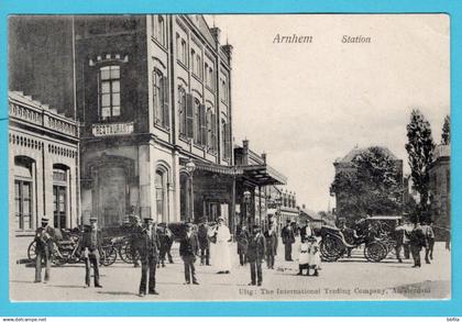 NEDERLAND prentbriefkaart Arnhem Station *