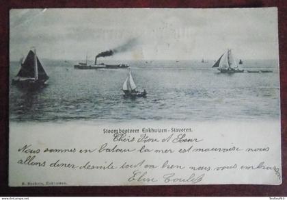 Cpa Stoombootveer Enkhuizen-Stavoren - voyagée vers Aerschot 1902