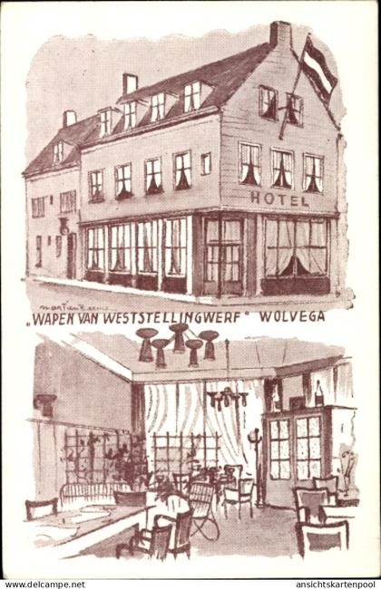 Photo CPA Wolvega Friesland Niederlande, Wapen van Weststellingwerf