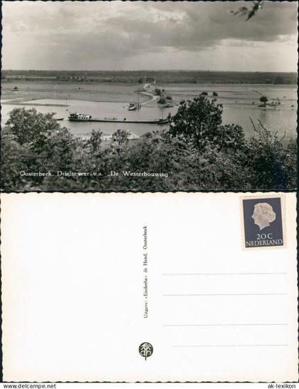 Oosterbeek-Renkum De Westerbouwing Panorama-Ansicht Fluss Frachtschiff 1960