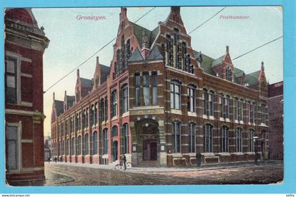 NEDERLAND prentbriefkaart Postkantoor 1915 Groningen