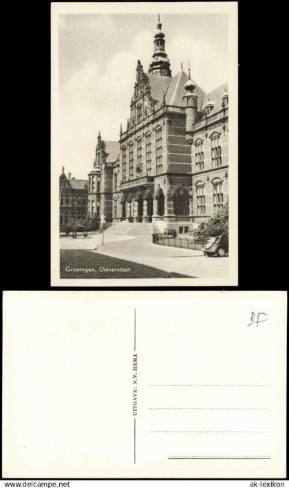 Postkaart Groningen Universität Universiteit 1955