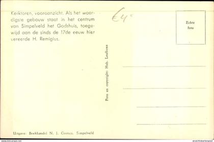 CPA Simpelveld Limburg Niederlande, Kerktoren
