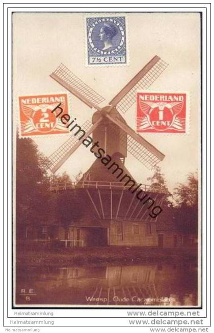 Windmühle - Niederlande - Holland - Weesp - Oude Cacaomolen (Kakaomühle) Foto-AK