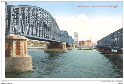 POSTAL    ROTTERDAM   - VISTA DE  LOS PUENTES DE MOSA  -