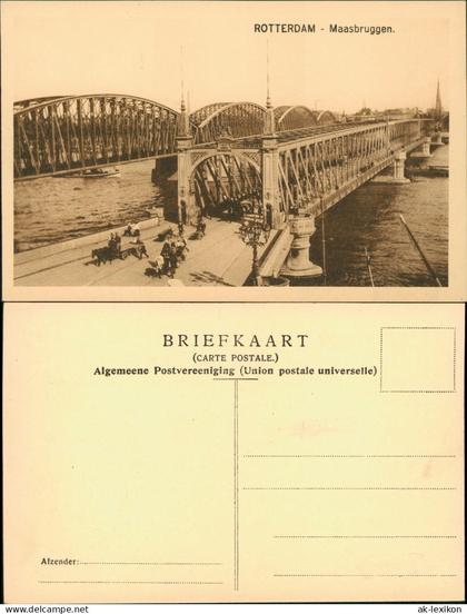 Postkaart Rotterdam Rotterdam Maasbruggen. 1922
