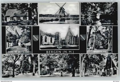 1861 Bergen Bergen (NH.) - Windmühle, Kerkstraat, Stationsstraat, ... - 50530275