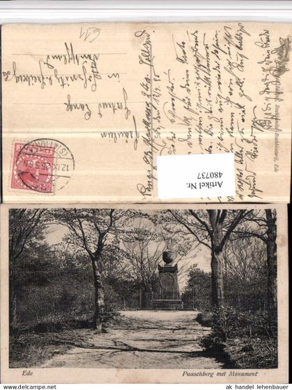 480737,Netherlands Ede Paaschberg met Monument