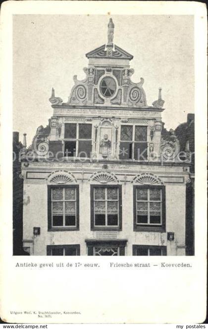 Coevorden Antieke gevel 17 eeuw Friesche straat Historisches Gebaeude 17. Jhdt.