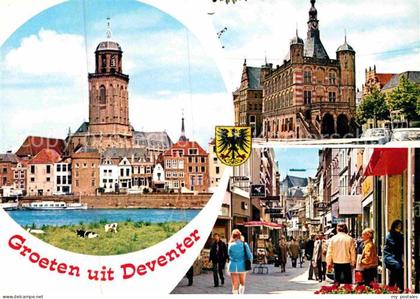 Deventer Partie am Fluss Kirche Fussgaengerzone