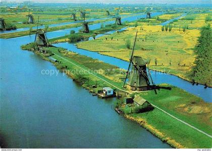 Kinderdijk Molenlanden Zuid-Holland NL Fliegeraufnahme Molens