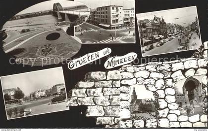 Nijmegen Waalbrug met Blementapijt Wapen van Nijmegen Orts und Teilansichten